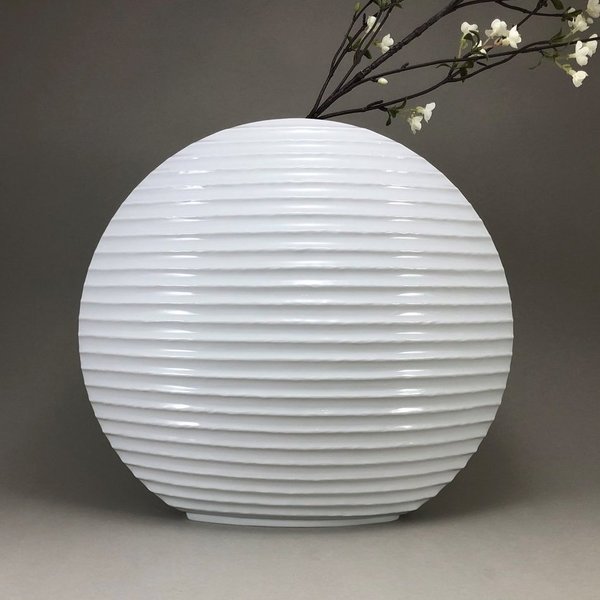 Lampion-Vase, Weiß, H 32,0 cm