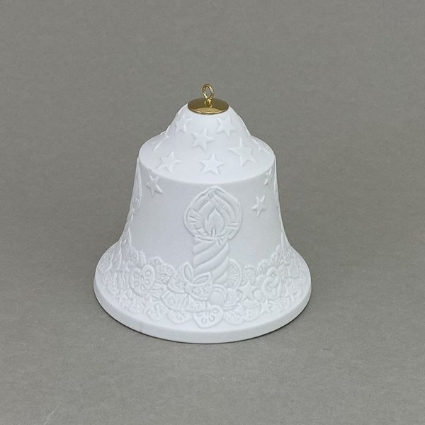 Baumschmuck Glocke Adventskranz, Biskuit, Weiß, ø 8 cm