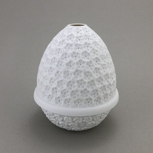 Windlicht, Royal Blossom, Form "No 41", Weiß, Biskuit, H 11 cm