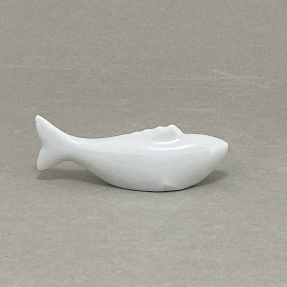 Stäbchenauflage Fisch, stilisiert, Weiß, H 2,4 cm