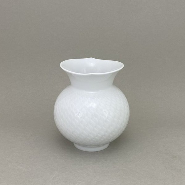 Vase mit Wellenspiel Relief, Sabine Wachs, Weiß, H 13,5 cm