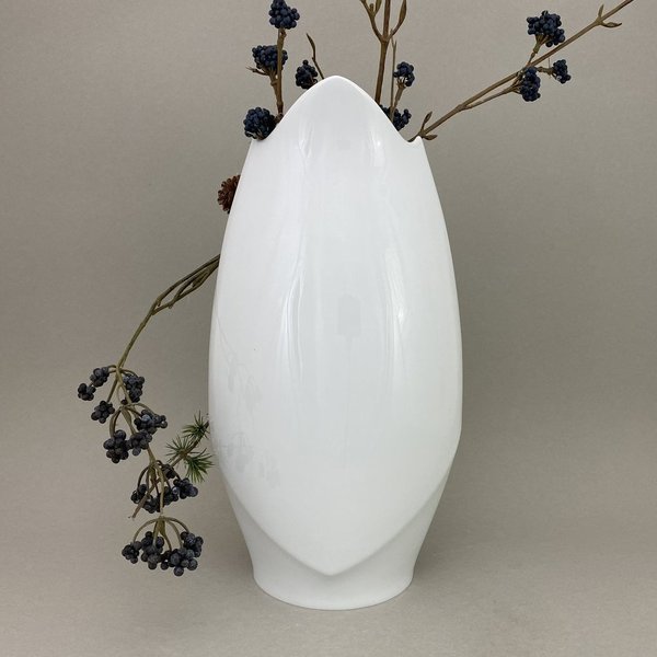 Vase, Weiß, H 34,5 cm