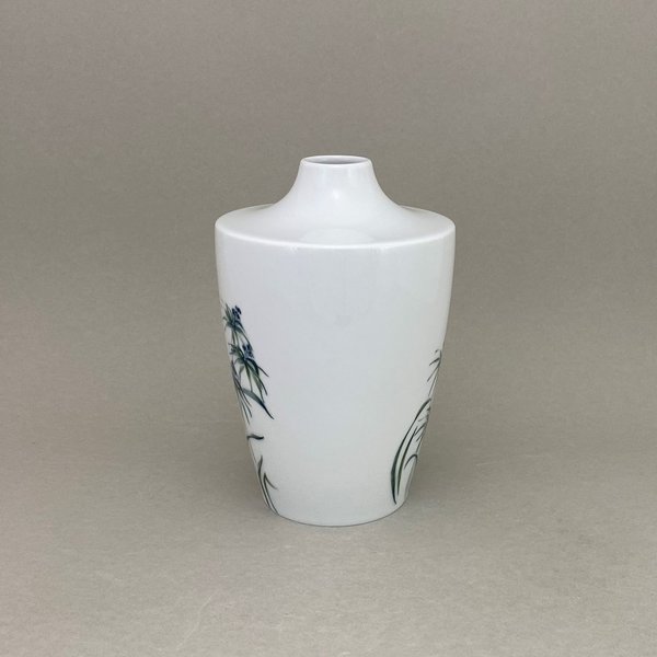 Vase, Form "MEISSEN® Cosmopolitan", blaugrüne Gräser mit blauem Ibis, H 18 cm