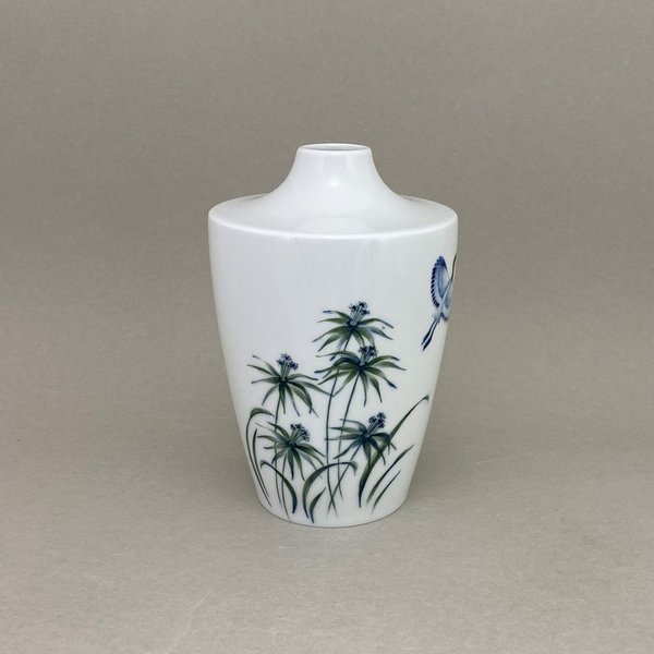 Vase, Form "MEISSEN® Cosmopolitan", Dekor "Gräser mit blauem Ibis"