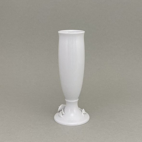 Vase, Trichterblume, Weiß, H 15,5 cm