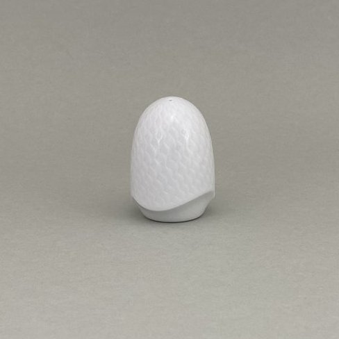 Salzstreuer, Form "Wellenspiel Relief", Weiß, H 7 cm