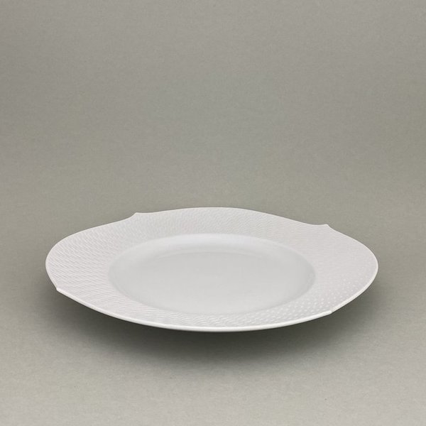 Speiseteller, Form "Wellenspiel Relief", Biskuit weiß, Ø 28,5 cm
