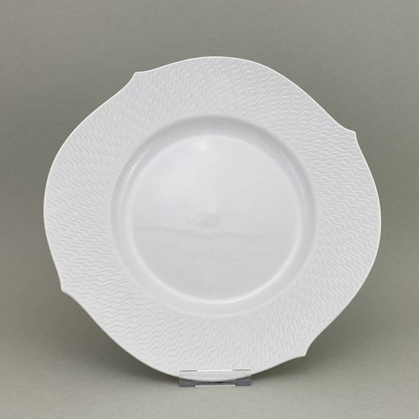 Speiseteller, Form "Wellenspiel Relief", Biskuit weiß, Ø 28,5 cm