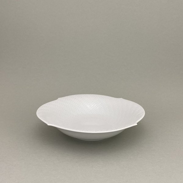 Salatschale, rund, mittel, Form "Wellenspiel Relief", Weiß, ø 22 cm