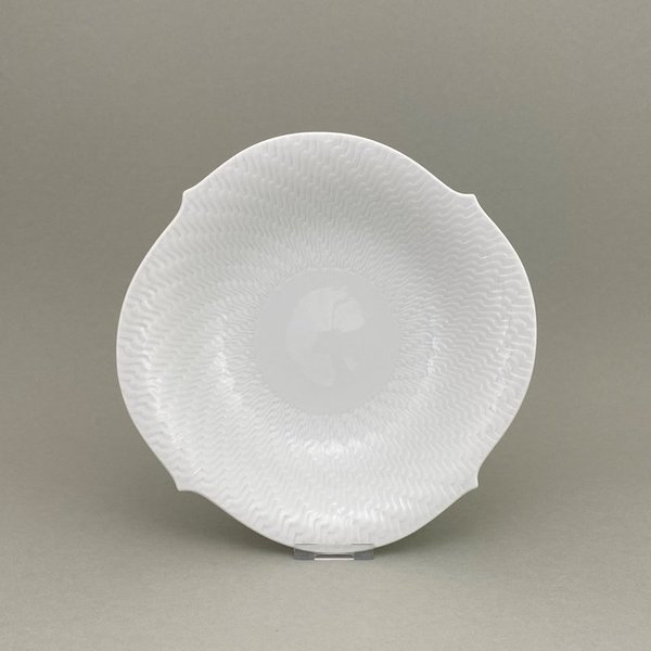 Salatschale, rund, mittel, Form "Wellenspiel Relief", Weiß, ø 22 cm