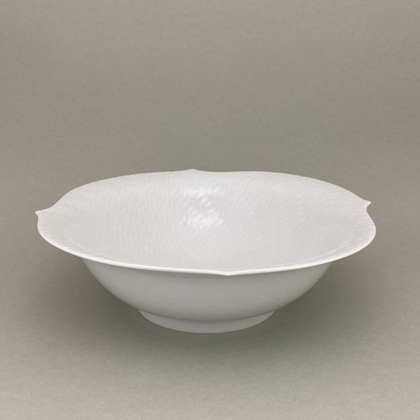 Schüssel, rund, groß, Form "Wellenspiel Relief", Weiß,  Ø 27 cm