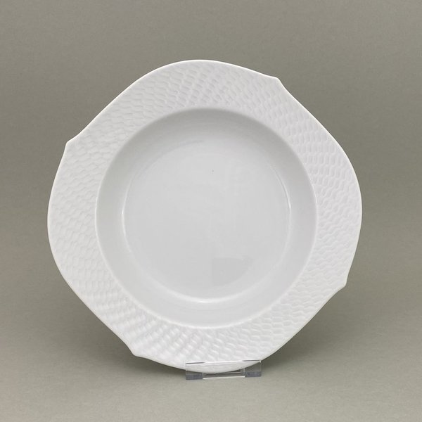 Suppenteller, Form "Wellenspiel Relief", Weiß, Ø 23,5 cm