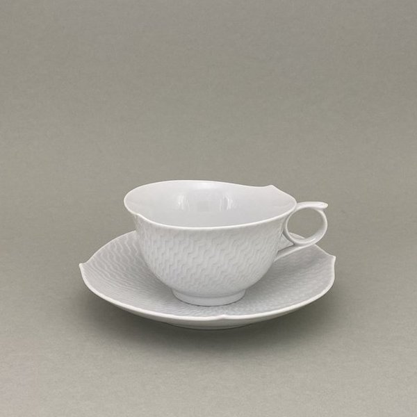 Teetasse, Form "Wellenspiel Relief", Weiß, V 0,15 l