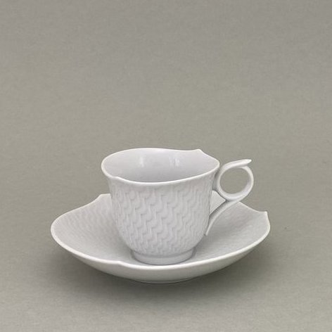 Espressotasse, Form "Wellenspiel Relief", Weiß, V 0,05 l