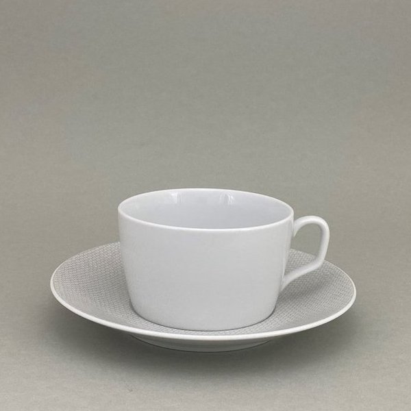 Kaffeetasse, Form "MEISSEN®  Cosmopolitan", Untertasse Mesh Weiß , Obertasse Weiß, V 0,25 l