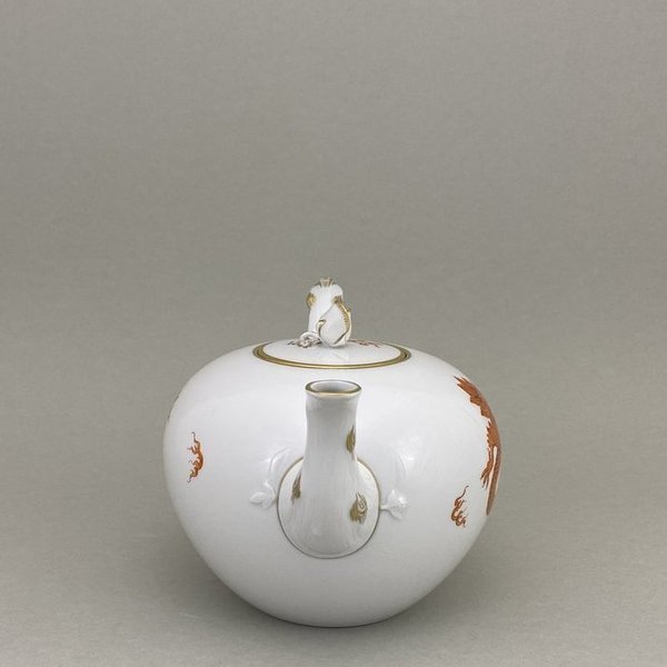 Teekanne, Form "Neuer Ausschnitt", Ming-Drache, Dekorelemente, leicht, rot, Goldrand, V 1,00 l