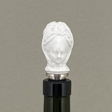 Flaschenverschluss, "Dame mit Rüschenhaube", H 11,5 cm