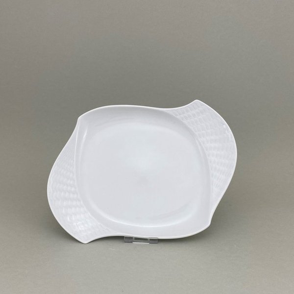 Platte, oval, Form "Wellenspiel Relief", Weiß, L 25,5 cm