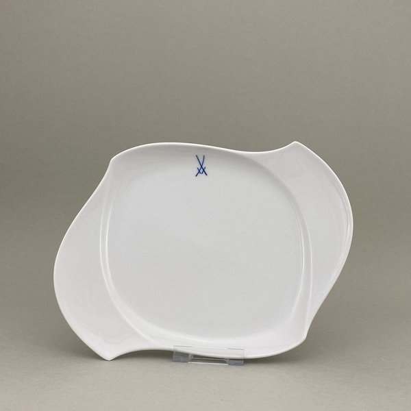Platte, oval, Form "Wellenspiel Pur", Markenzeichen Meissen, kobaltblau, L 25 cm