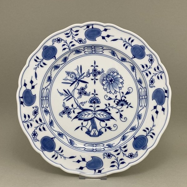 Platzteller, Form "Neuer Ausschnitt", Zwiebelmuster, kobaltblau, weißer Rand, ø 32 cm