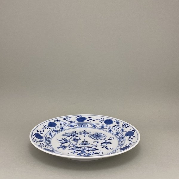 Speiseteller, Form "Glatte Form", Zwiebelmuster, kobaltblau, weißer Rand, 25 cm