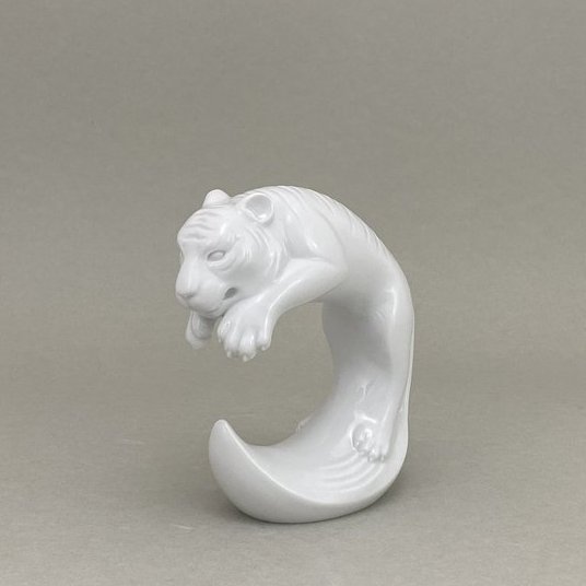 Chinesisches Tierkreiszeichen Tiger, Weiß, H 11,5 cm