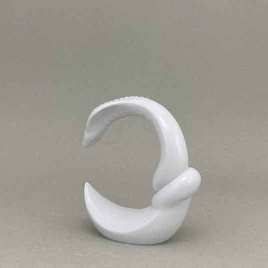 Chinesisches Tierkreiszeichen Schlange, Weiß, H 11,5 cm