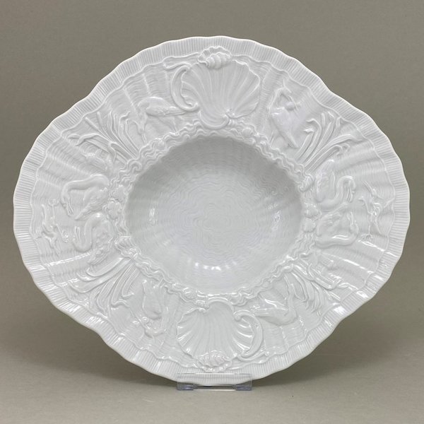Gourmetteller, tief, Form "Schwanendessin", Weiß, L 29,5 cm