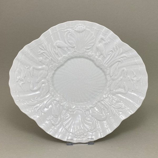 Gourmetteller, flach, Form "Schwanendessin", Weiß, L 30 cm