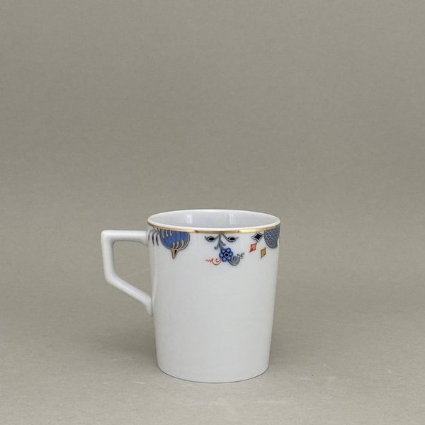 Kaffeebecher-Set , 2-tlg., Form "No 41", Noble Blue, Zwiebelkante, kobaltblau, rot, gold