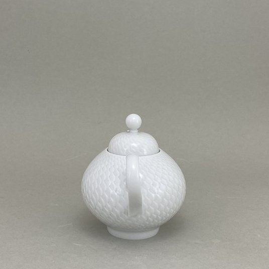 Ölkännchen, Form "Wellenspiel Relief", Weiß , H 10 cm