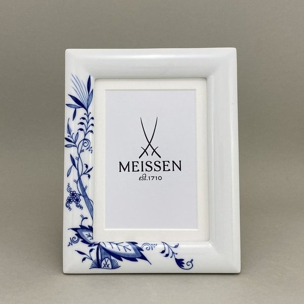 Bilderrahmen, Form "MEISSEN® Cosmopolitan", Zwiebelmuster "Style" kobaltblau, weißer Rand, 23 x 18 c