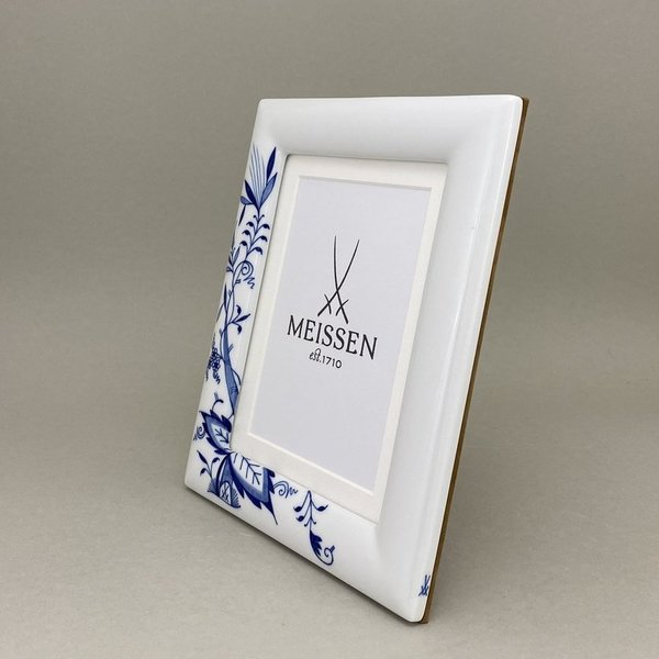 Bilderrahmen, Form "MEISSEN® COSMOPOLITAN", Zwiebelmuster "Style" kobaltblau, weißer Rand, 23 x 18 c