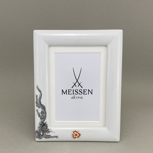 Bilderrahmen, Form "MEISSEN® Cosmopolitan", Ming-Drache, schwarz, 23 x 18 cm