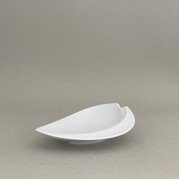 Blattschale, Form "Wellenspiel Relief", Weiß, L 16,5 cm