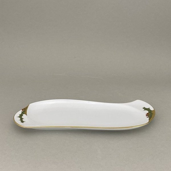 Schale, Form "Wellenspiel Pur", Stechpalme, bunt und gold, Goldrand, L 25,5 cm