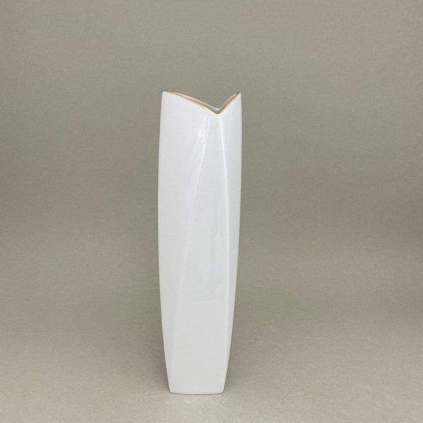 Vase, ohne Dekoration, Goldrand, H 29 cm
