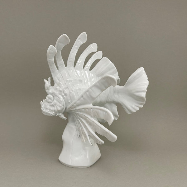 Fisch Feuerfisch, Weiß, H 28 cm
