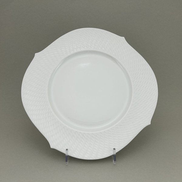 Platzteller, Form "Wellenspiel Relief", Weiß, Ø 33 cm
